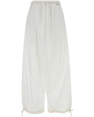 Marni Drapende Wijde Pijpen Broek - Wit