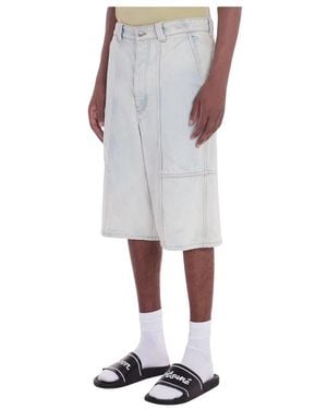 Maison Kitsuné Denim Werkkleding Shorts - Wit