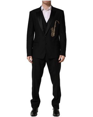 Dolce & Gabbana Saxophone Slim Fit 3-Piece Kostuum - Zwart