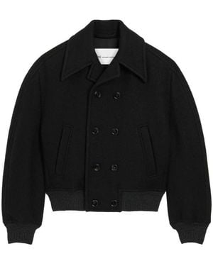 Ami Paris Kurzer Zweireihiger Woll-Blouson - Schwarz