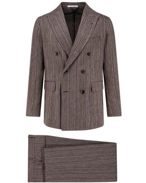 Tagliatore Double Breasted Suits - Brown