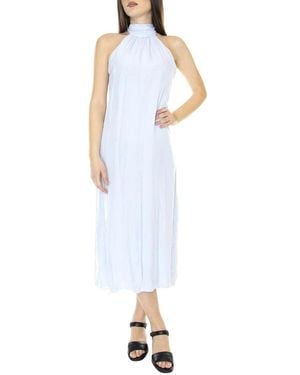 ALESSIA SANTI Kleedjes ,Blauw ,Midi Jurk - Wit