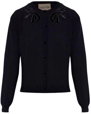 Valentino Cardigan Met Versierde Knopen - Blauw