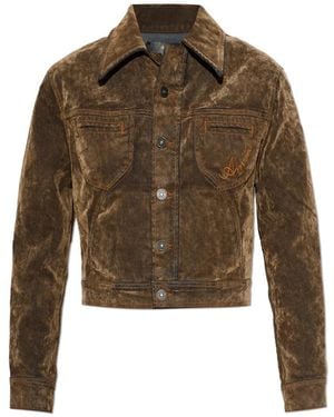 Amiri Jassen ,Bruin ,Denim Chateau Crest Denim Jacket - Groen