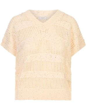 Peserico Truien & Vesten ,Katoen V-Neck Truien - Naturel