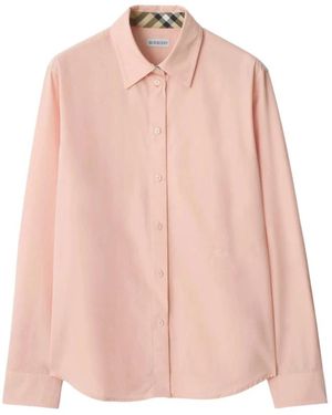 Burberry Roze Geknoopt Overhemd Lange Mouwen
