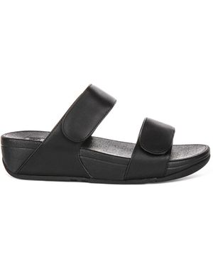 Fitflop Schoenen ,Zwart ,Verstelbare Leren Sandalen Voor Vrouwen
