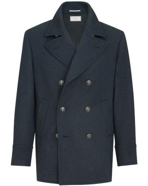 Brunello Cucinelli Jassen ,Blauw ,Wol Dubbele Rij Wol-Kasjmier Jas