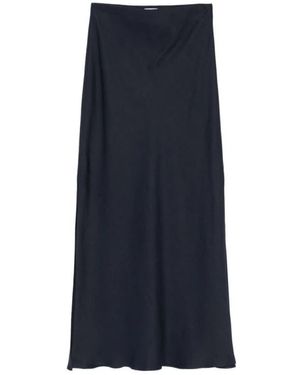 Brunello Cucinelli Rokken ,Blauw ,Linnen Rok Met Split