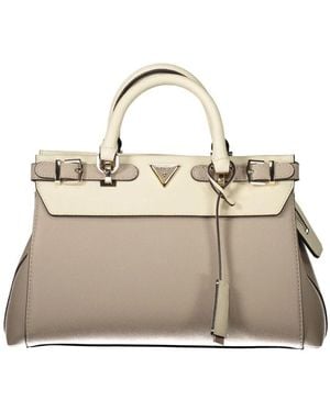 Guess Eco Ali Handtas Met Contrasterende Details - Naturel