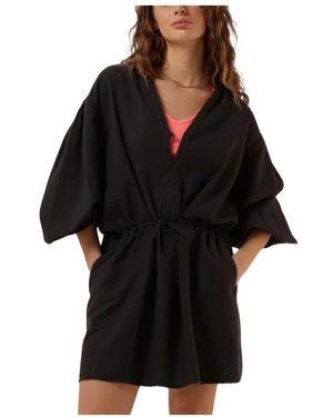 10Days Tunic Dress Waffle Zwart