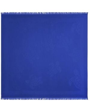 Vilebrequin Accessoires ,Blauw ,Wol Turtle Jacquard Stola