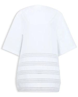 Alaïa Rundes Popeline-Kleid - Weiß