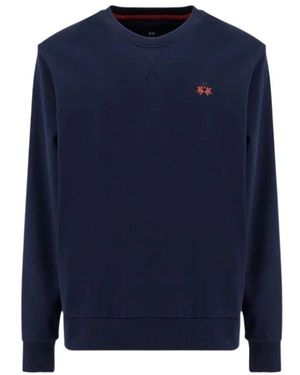 La Martina Hoodies & Sweatvesten ,Blauw ,Katoen Aldo Sweatshirt