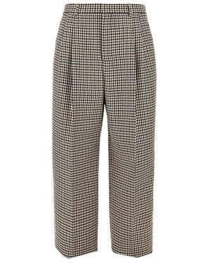 Emporio Armani Tweed-Hose Mit Hahnentrittmuster Und Bundfalten - Grau