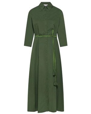 Niu Kleedjes ,Groen ,Lange Chemisier Jurk