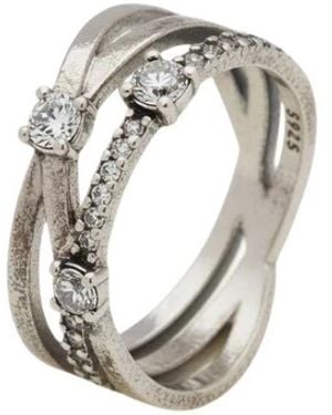 PANDORA Funkelnder Dreifach-Band-Ring - Mettallic