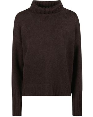 Aragona Truien & Vesten ,Bruin ,Kasjmier Turtleneck Trui - Zwart