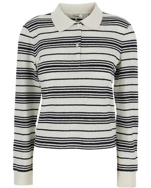 FRAME Truien & Vesten ,Wit ,Gestreept Poloshirt - Zwart