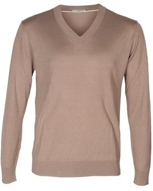 Paolo Pecora V-Neck Knitwear - Brown