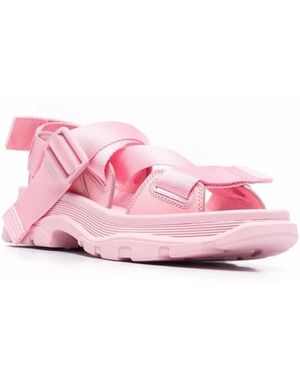 McQueen Schoenen ,Roze ,Leer Stijlvolle Platte Sandalen Voor Vrouwen