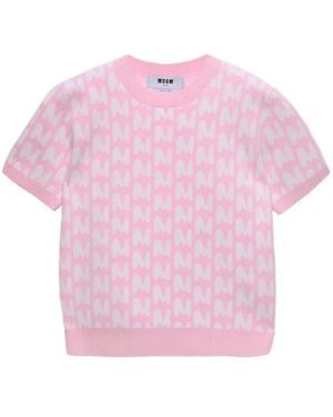 MSGM Rundhals-Strickpullover - Pink