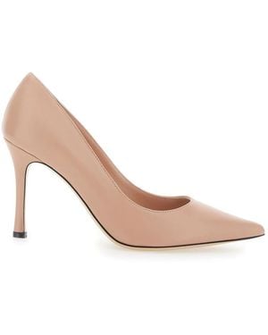 Pollini Schoenen ,Roze ,Leer Pumps Met Spitse Neus