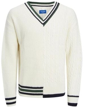 Jack & Jones V-Neck Knitwear - White