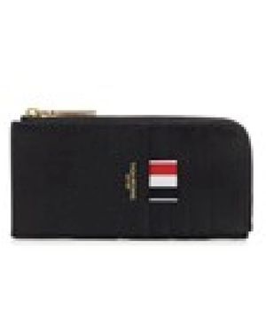 Thom Browne Pebble Grain Half-Zip Around Brieftasche - Schwarz