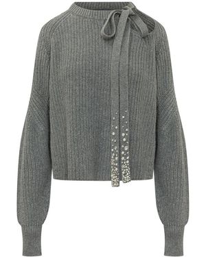 Des Phemmes Crop Pullover - Grijs