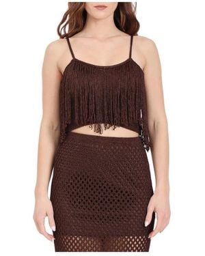 SIMONA CORSELLINI Sleeveless Tops - Marrone