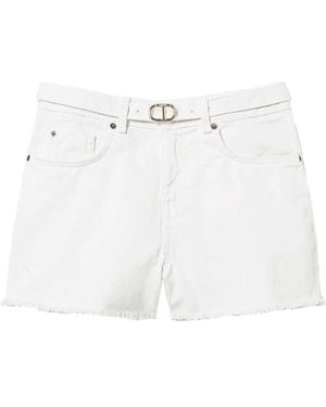 Twinset Denim Shorts - White