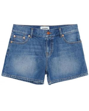 Finger In The Nose Denim Shorts - Blue