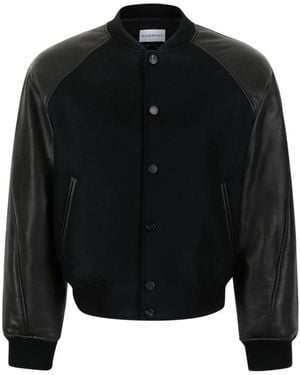 Givenchy Jassen ,Zwart ,Wol Wol & Leren Bomberjack