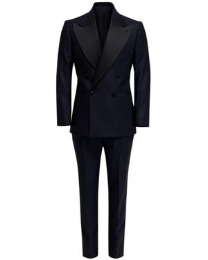 Franzese Collection Double Breasted Suits - Black