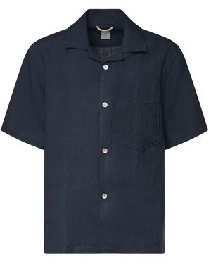 Eleventy Short Sleeve Hemden - Blauw