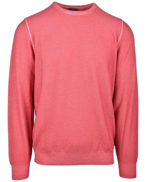 Vengera Truien & Vesten ,Oranje ,Wol Rondgebreide Trui Met Ronde Hals - Roze