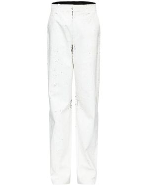 MM6 by Maison Margiela Straight Trousers - White