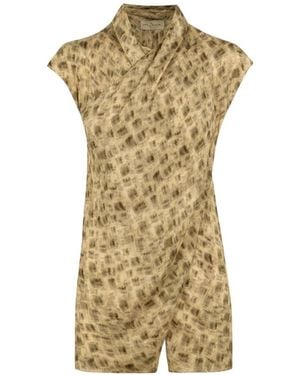 Cortana Bias-Cut Top - Metallic