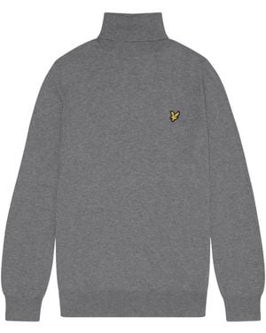 Lyle & Scott Katoen Merino Turtleneck Jumper - Grijs