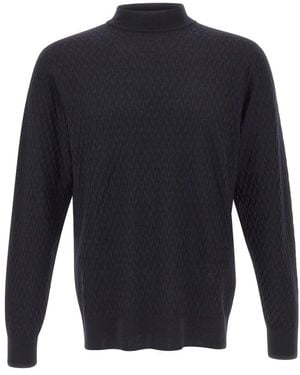 FILIPPO DE LAURENTIIS Truien & Vesten ,Blauw ,Wol Super 120S Merinotrui