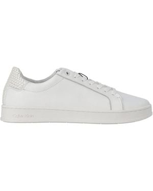 Calvin Klein Niedrige Top Gewebte Schnürsneakers - Weiß