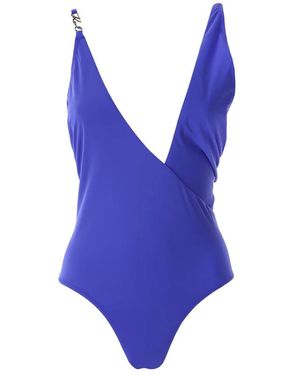 KARL LAGERFELD Badmode ,Blauw ,Asymmetrisch Blauw Badpak