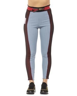 MR & MRS Broeken ,Veelkleurig ,Katoen Lichtblauwe Katoenen Leggings Met Geborduurde Patches