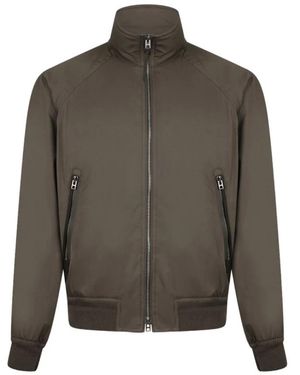 Tom Ford Jassen ,Groen ,Kasjmier Blouson Met Kasjmier Voering