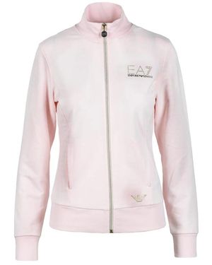 EA7 Hoodies & Sweatvesten ,Roze ,Polyester Sweatshirt