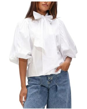EST'SEVEN Overhemden ,Wit ,Katoen Guinevere Blouse