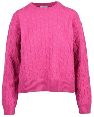 Ballantyne Pullover Intrecciato Girocollo - Pink