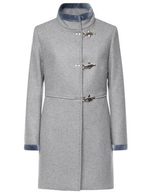 Fay Single-Breasted Coats - Grigio
