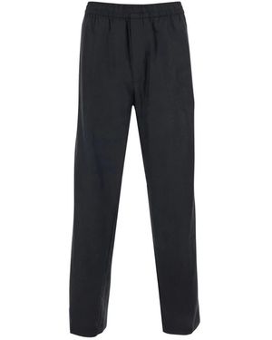 Calvin Klein Broeken ,Zwart ,Katoen Linnen Katoen Broek Om Aan Te Trekken - Blauw